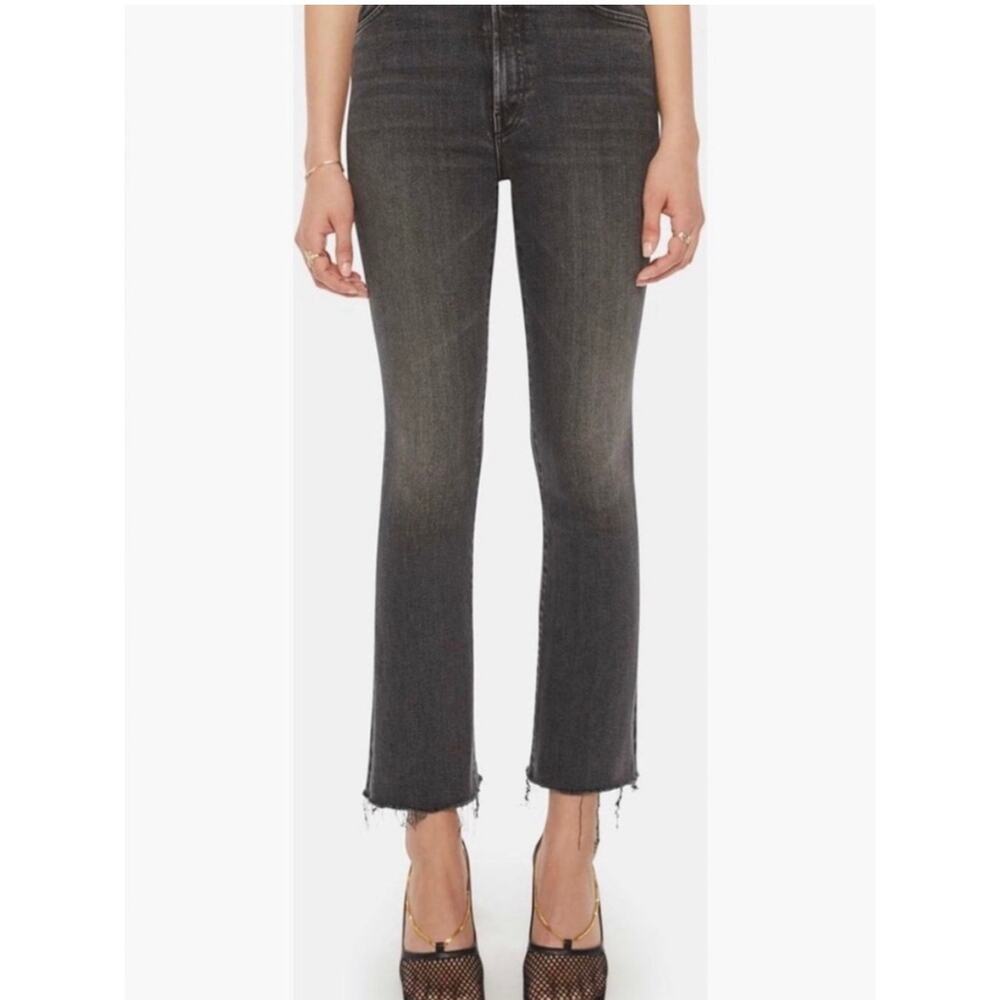 Mother The Hustler Ankle Fray Chalk Faded Black Chalk It Up Jeans Size 26